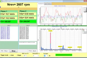 Vibrometer Fig. 7.7. Vibration meter mode. Wave and Spectrum.