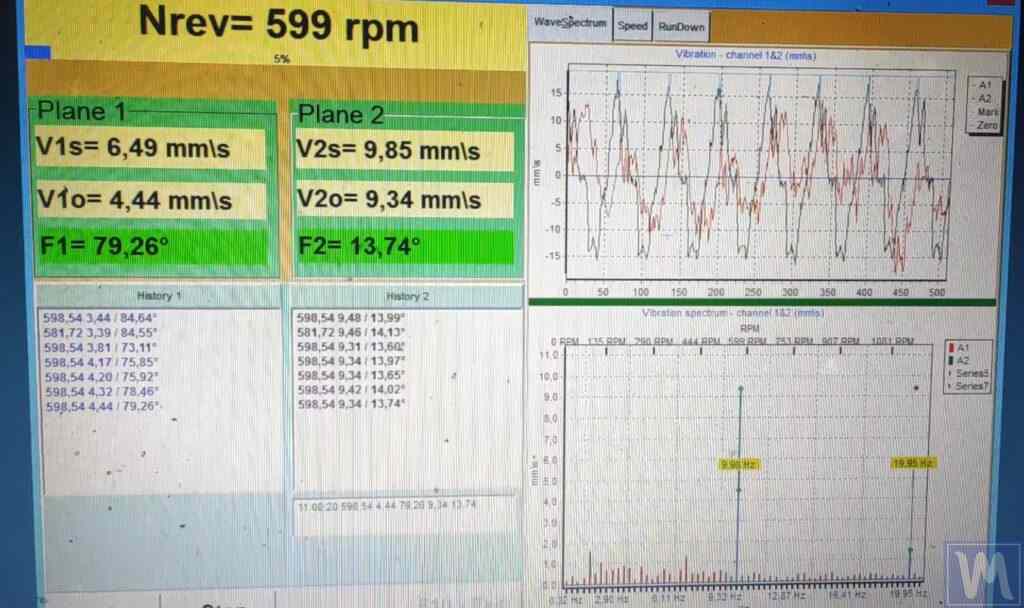 Balanset-1Aの振動計モードを使用して遠心分離機の振動を測定する
