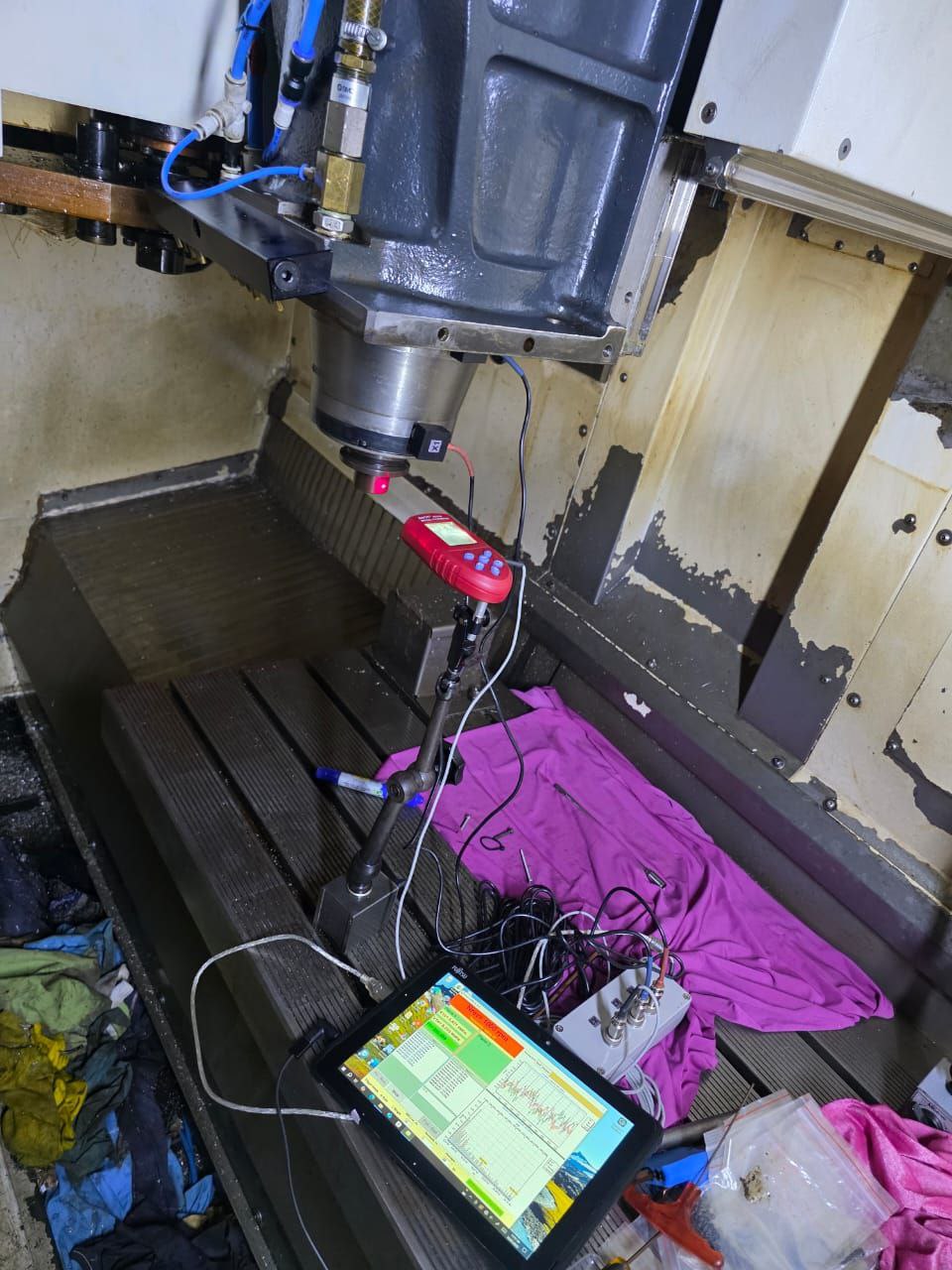 Résultats de la mesure des vibrations sur l'écran de l'ordinateur portable