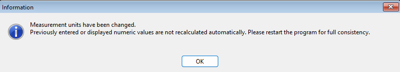 The Units group on the settings tab with Imperial selected instead of Metric