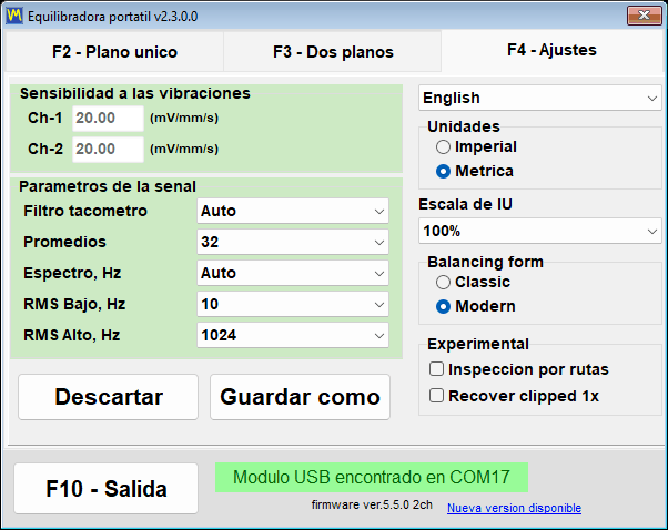 The interface language drop-down list open on the settings tab, with the installed languages written in the Latin alphabet