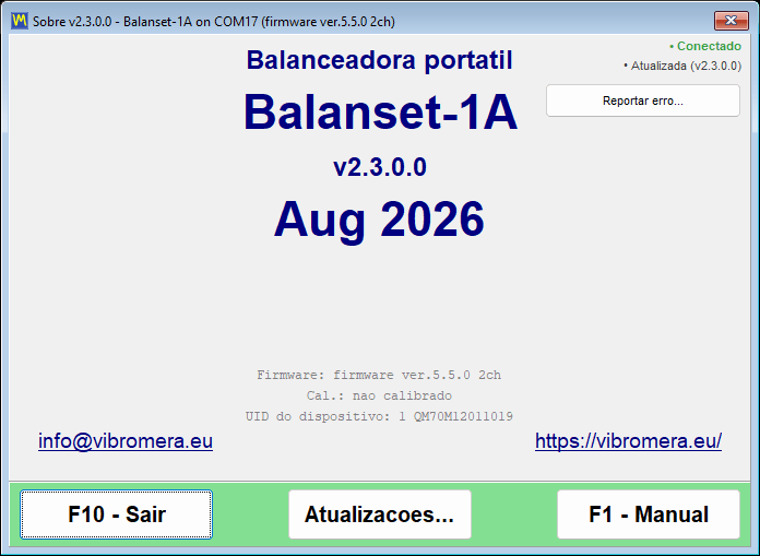 The About window with the update-server indicators showing a connected server and an up-to-date installation